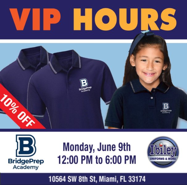 Private Uniform Sale at Ibiley Uniforms  10564 SW 8th Street Miami, FL 33174 